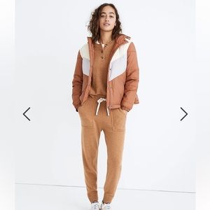 Madewell Chevron Packable Puffer Jacket in Colorblock